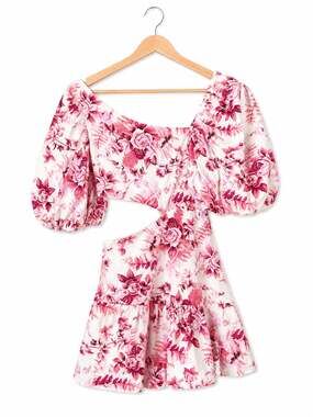 Hello Molly Sweetest Kind Floral Puff Dress Pink